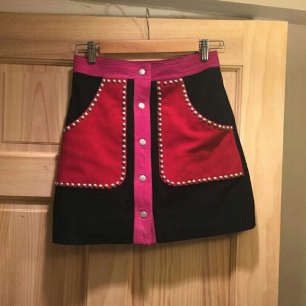 Nasty Gal Suede Colorblock Skirt