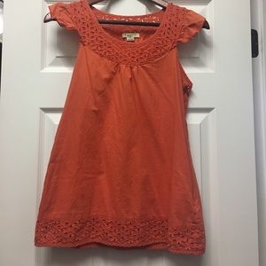 Forever 21 eyelet coral top sz M Forever 21 eyelet coral top sz M
