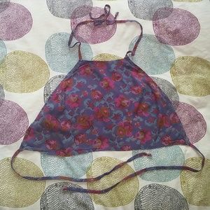 American Apparel Flower Print Halter Top American Apparel Flower Print Halter Top