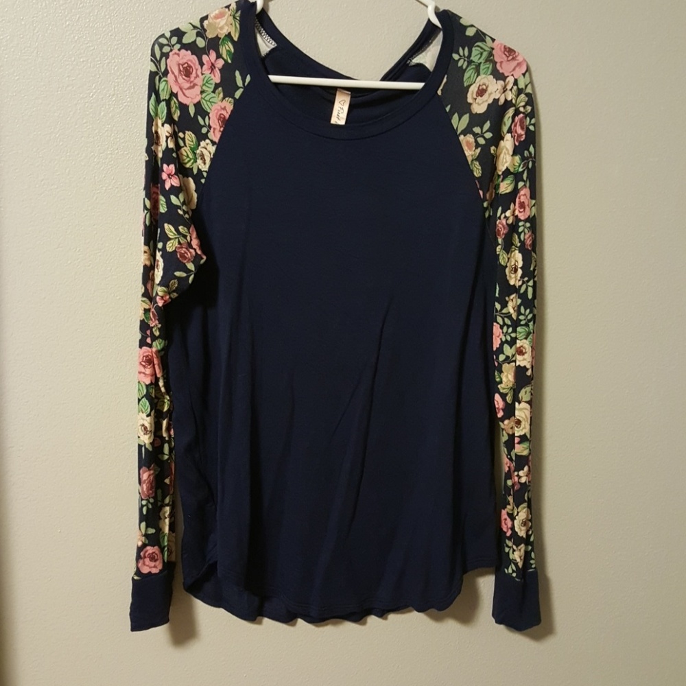 Blue floral long sleeve