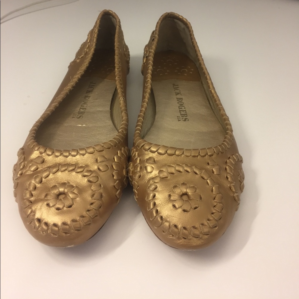 Jack Rogers Gold Flats