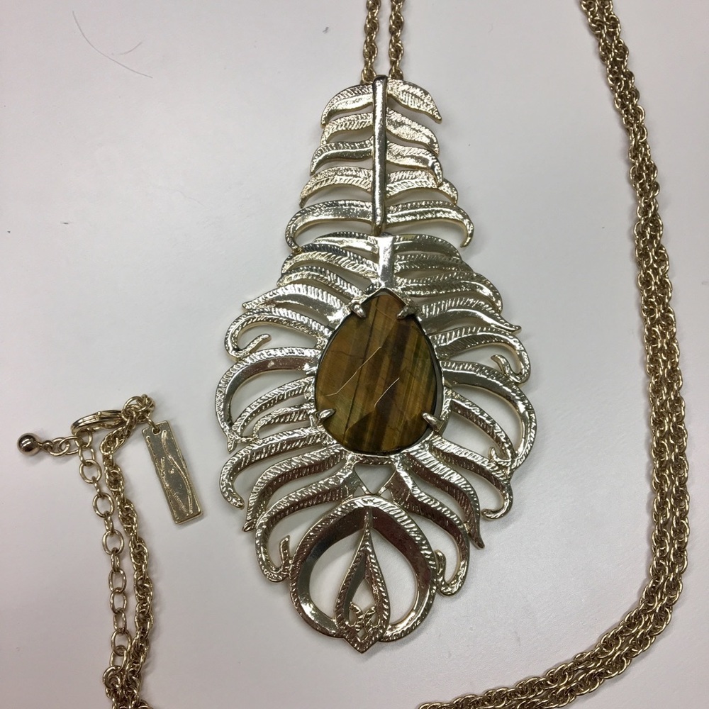 Kendra Scott Letty Necklace in Gold & Tiger's Eye