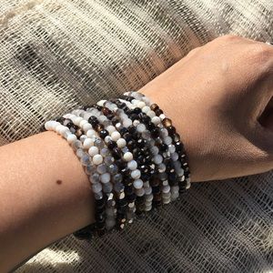 Bracelet silver, black and white