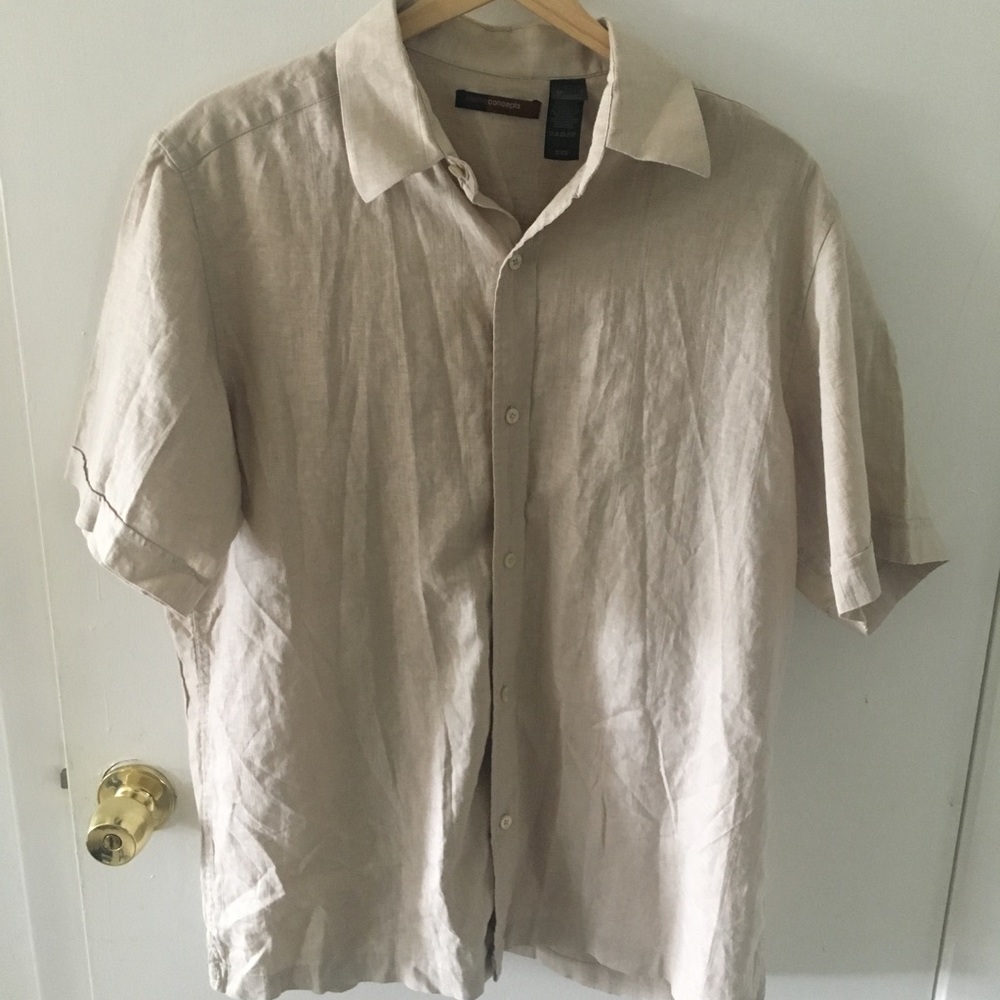 Linen metro concepts shirt sz Large