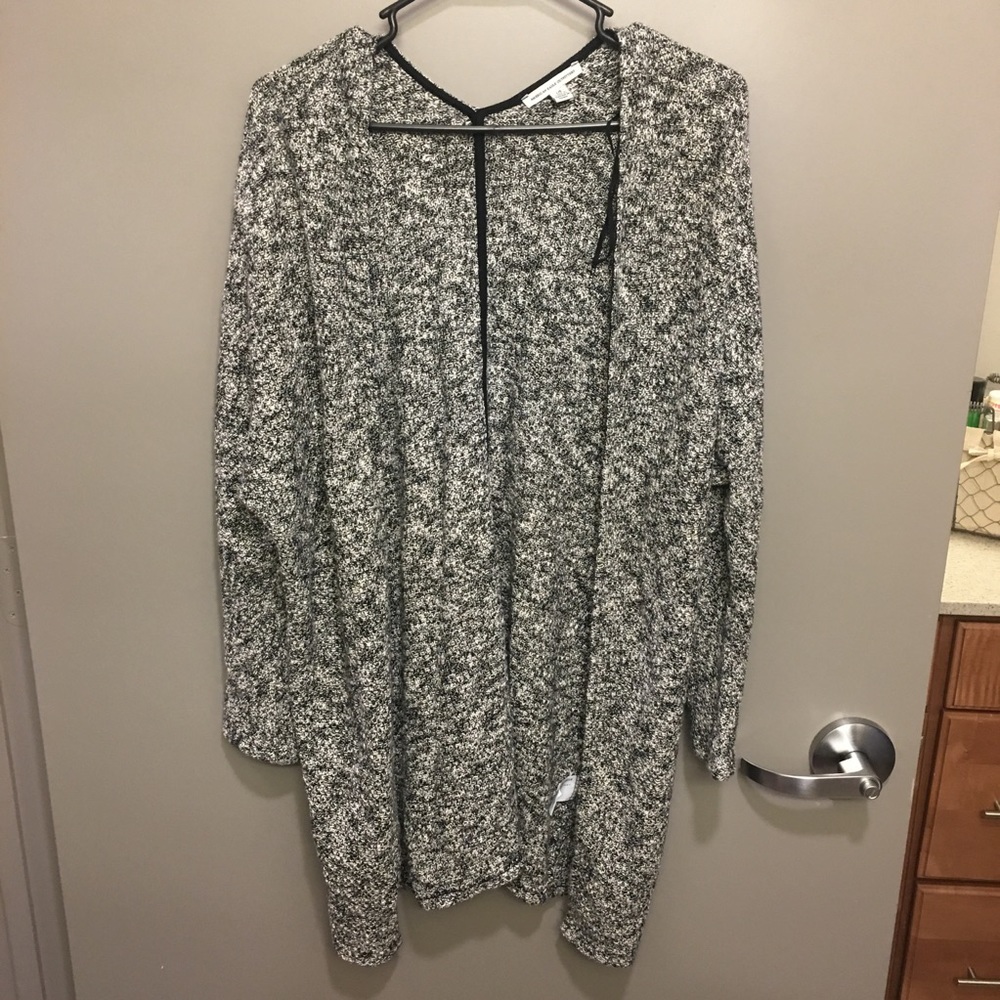 grey White Cardigan