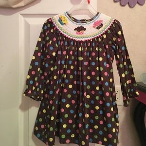 long sleeve smocked dress