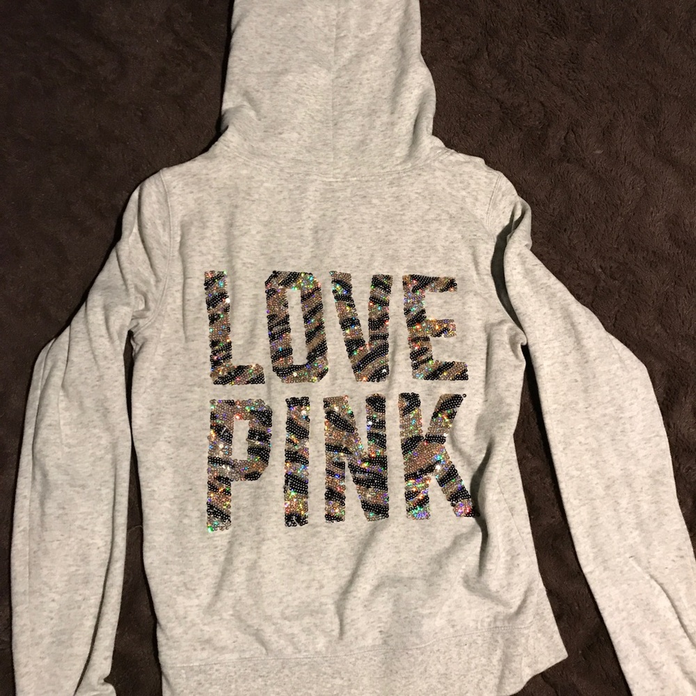 Victorias Secret PINK Sequin Zip Sweatshirt