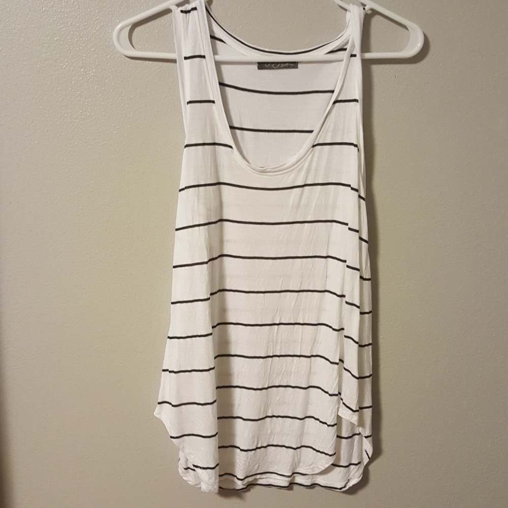 Black and white striped tank