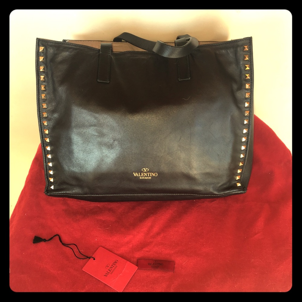 Original Valentino black rockstud tote.