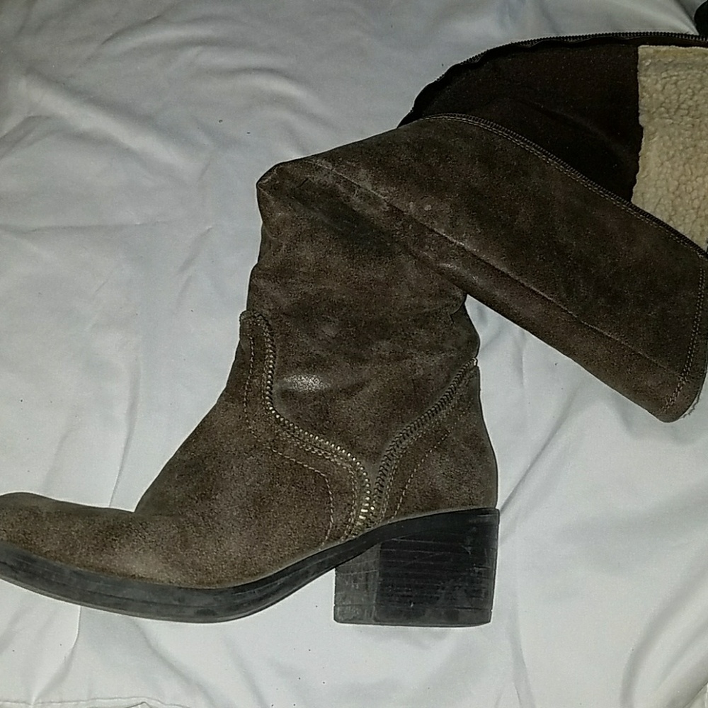 Women's JustFab zip up heeled boots 6