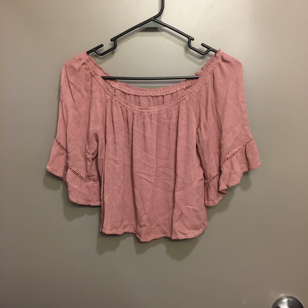 mauve off the shoulder top