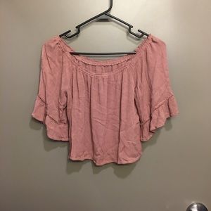 mauve off the shoulder top