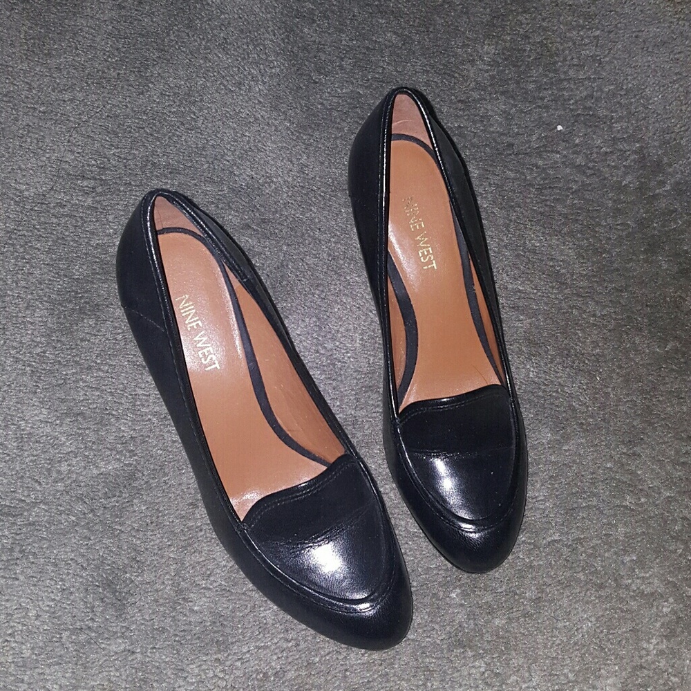 Leather block heels