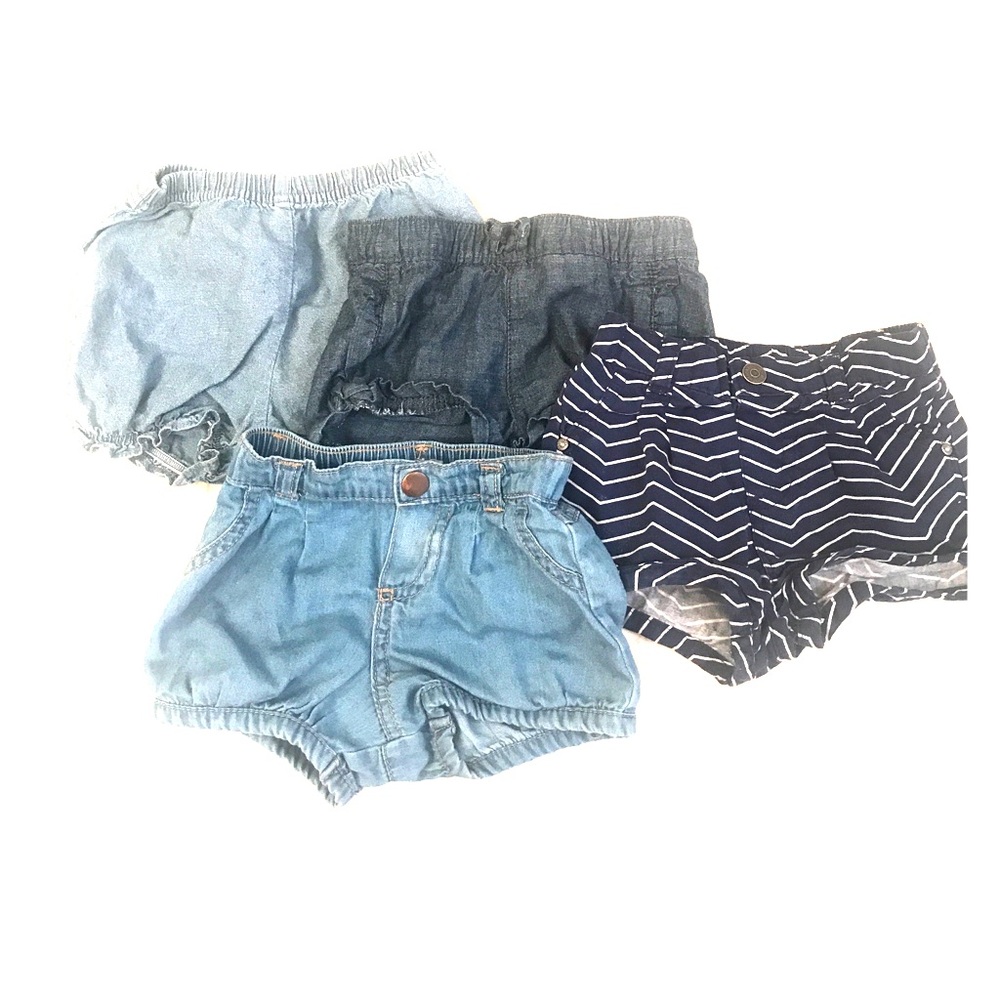 Baby girls jean short bundle sizes 3-12 months