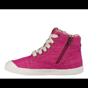 Kids pink Ugg high top sneakers