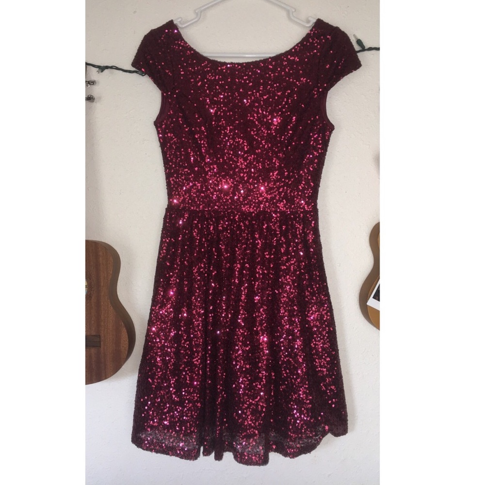 Maroon sequin dress!