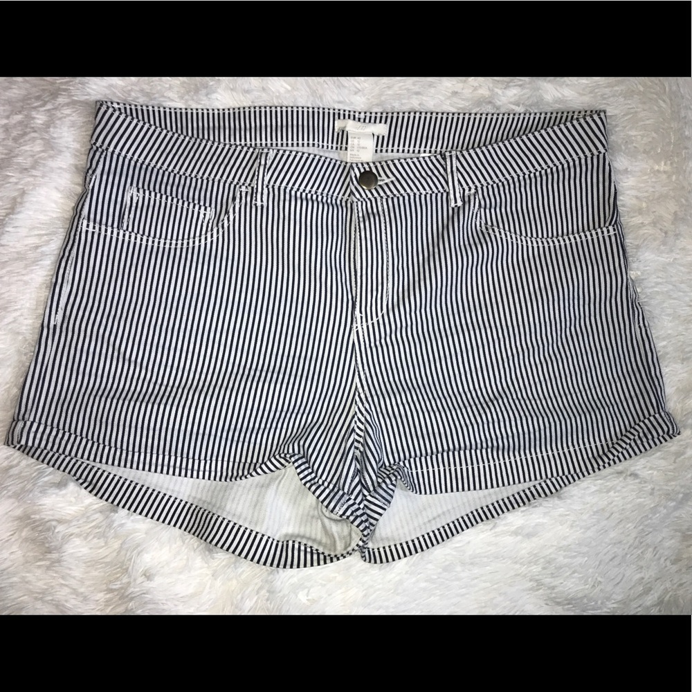 White and Dark Blue Shorts From H&M