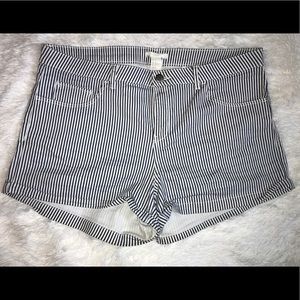 White and Dark Blue Shorts From H&M