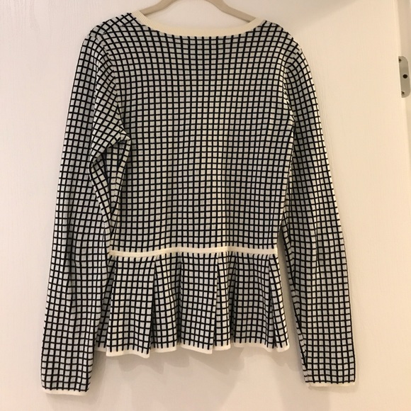 Banana Republic peplum, black and white sweater - Picture 2 of 2