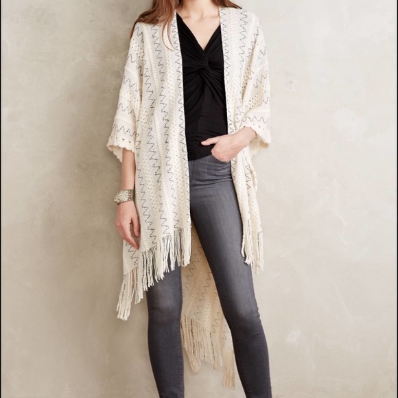 Anthropologie Beaded Fringe Wrap - Picture 2 of 6