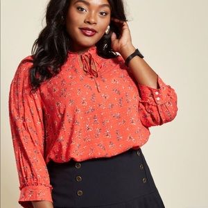 Modcloth tie-neck floral top! NWOT - Size 4x
