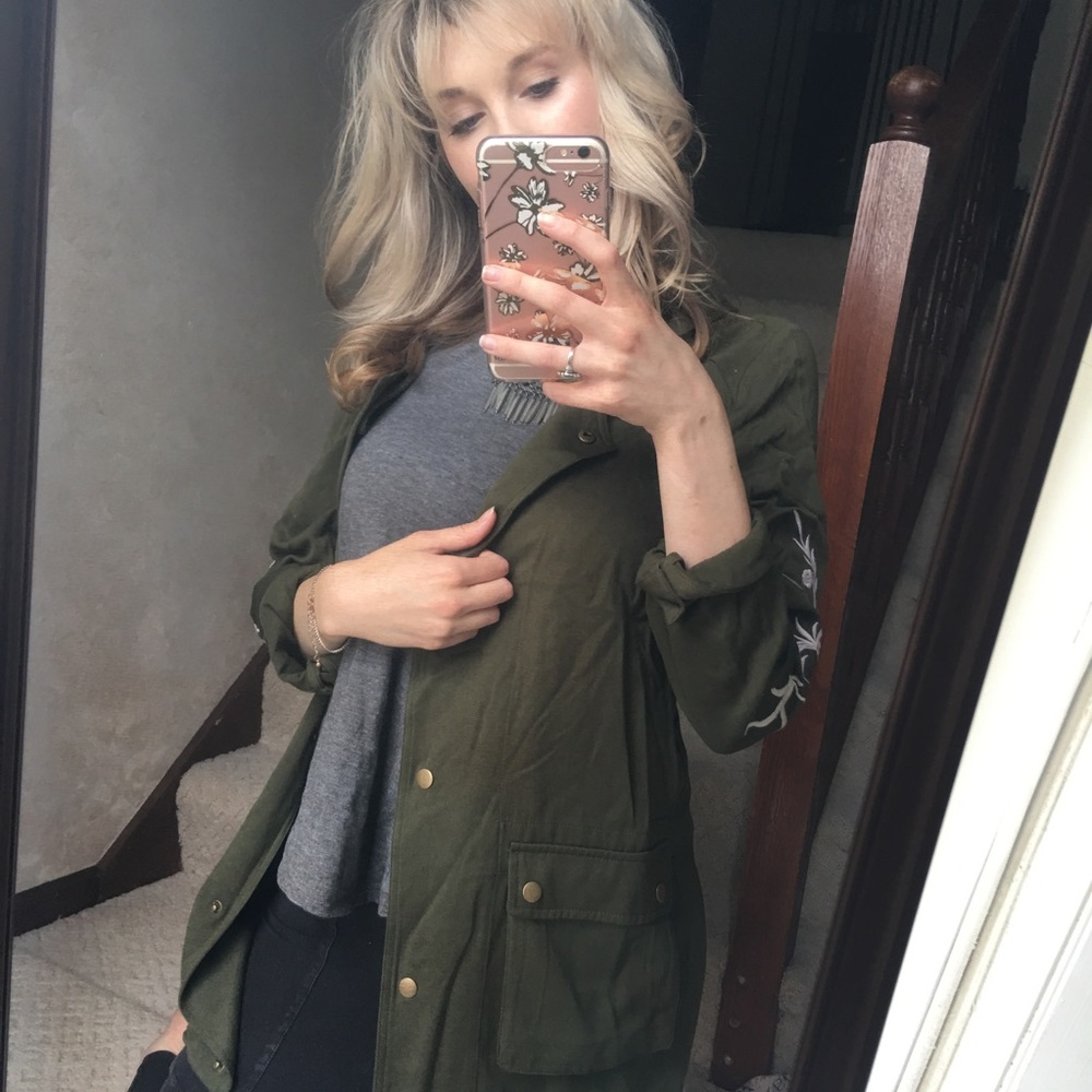 Embroidered Military Drape Jacket - Picture 2 of 7