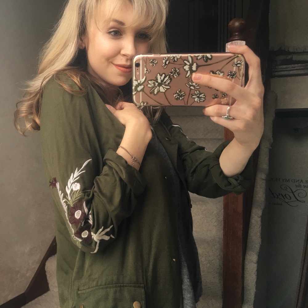 Embroidered Military Drape Jacket - Picture 1 of 7