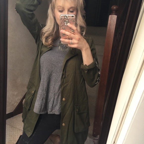 Embroidered Military Drape Jacket - Picture 6 of 7