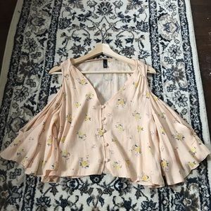 Cold shoulder button up top