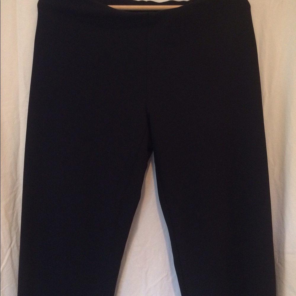 Eileen Fisher black elastic-waist trousers