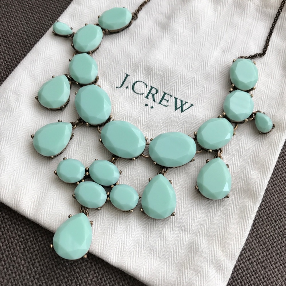 J. Crew Mint Jewel Statement Necklace