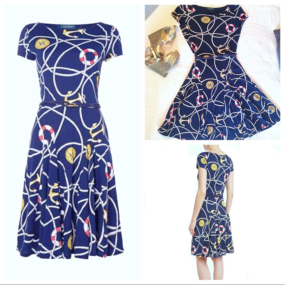 Ralph Lauren Nautical Skater Dress with Rope Belt