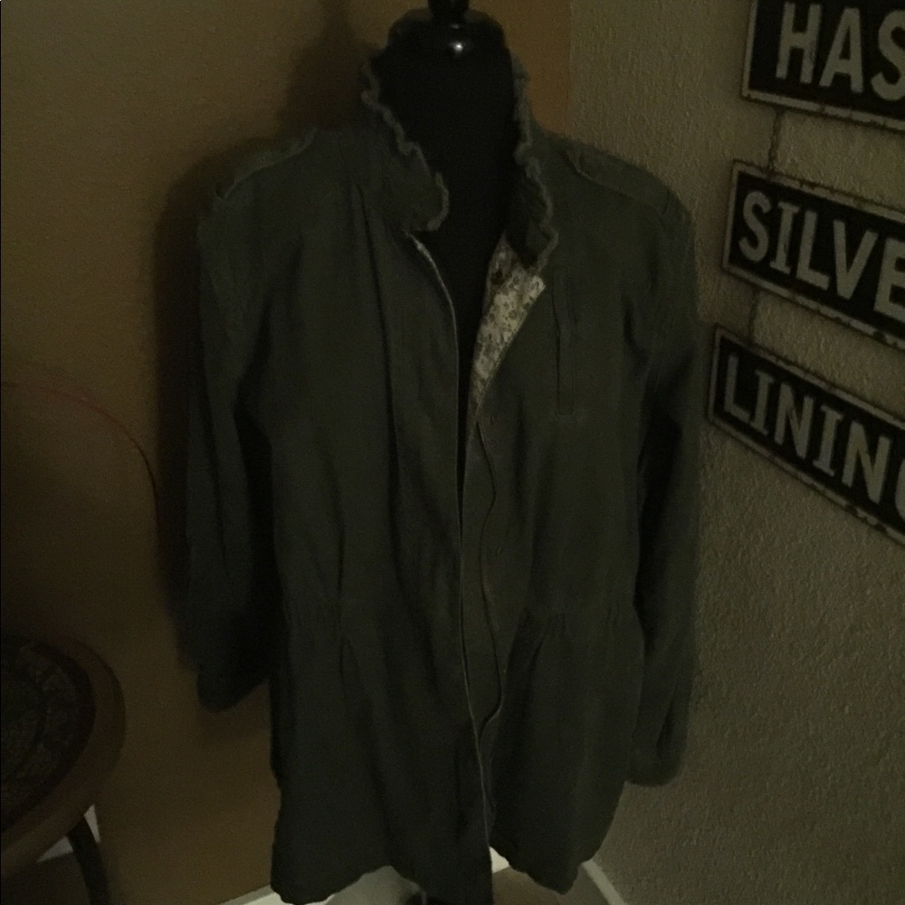 Elle Military Jacket w/floral lining 2x