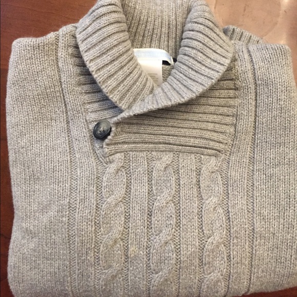 Cable knit shawl collar sweater - Picture 4 of 6