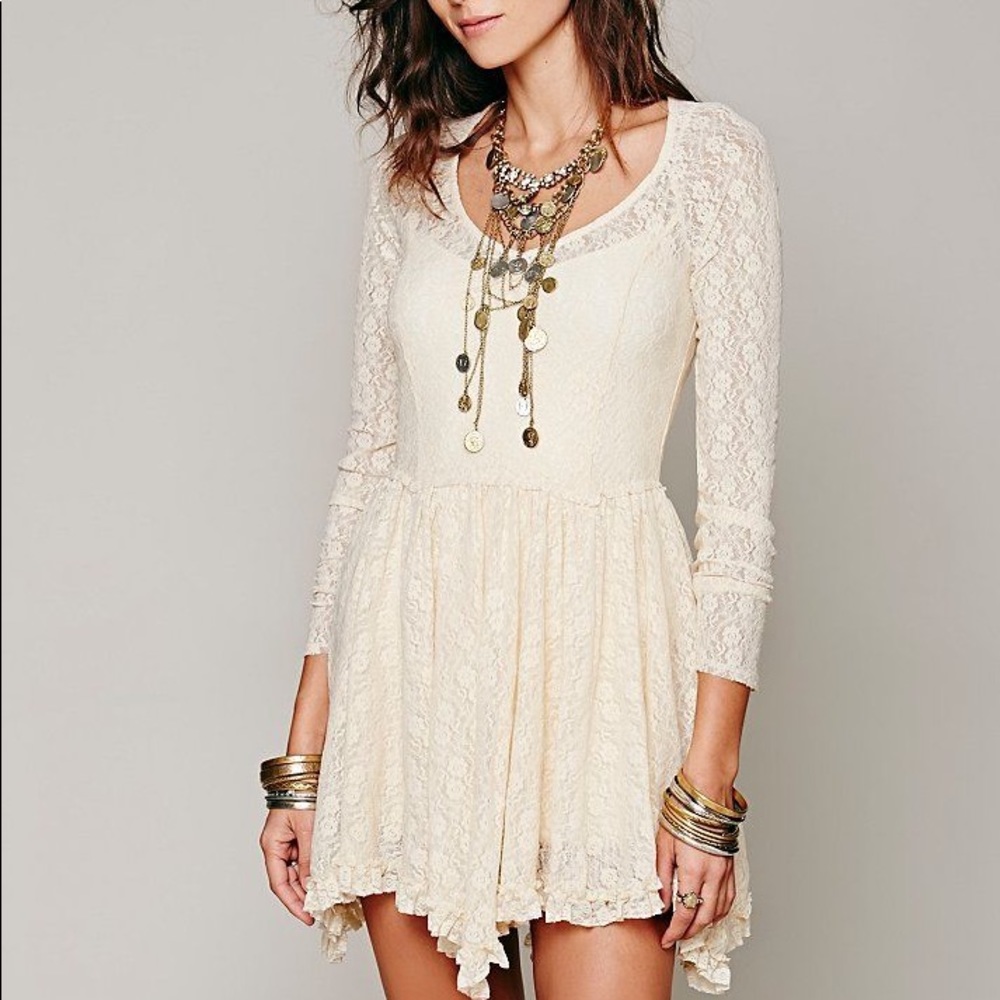 Free People Cream lace dress