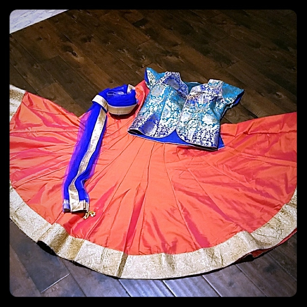 Brocade blouse & Silk chaniya/bottom, wore once