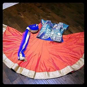 Brocade blouse & Silk chaniya/bottom, wore once