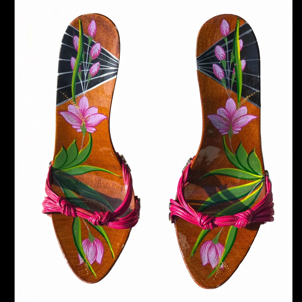 Christian Dior Hand-painted Wood Lacquer Heels