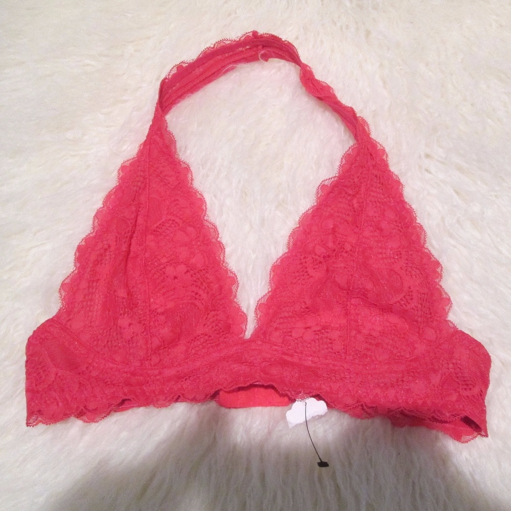 NWT Free People pink lace Halter Bralette NEW