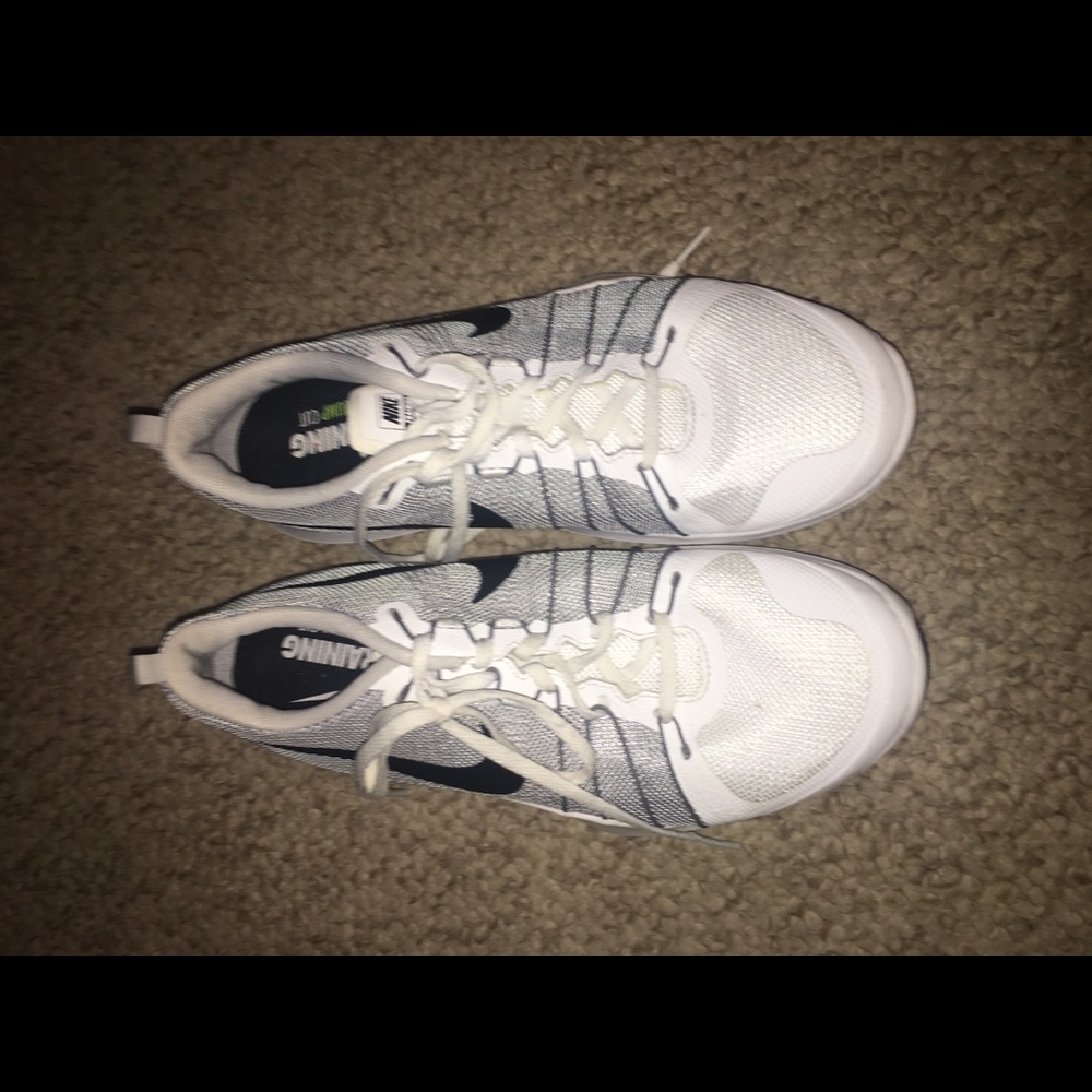 White and grey Nike shoes