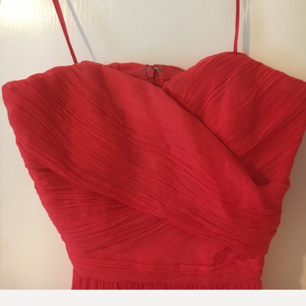 J crew silk strapless watermelon dress size 2 - Picture 2 of 4