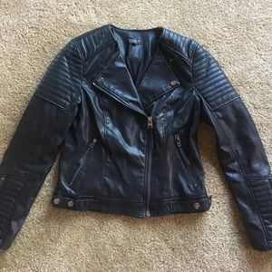 TopShop Black leather jacket with silver details TopShop Black leather jacket with silver details