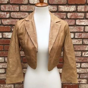ASOS Cropped Tan Biker Jacket 100% Leather ASOS Cropped Tan Biker Jacket 100% Leather