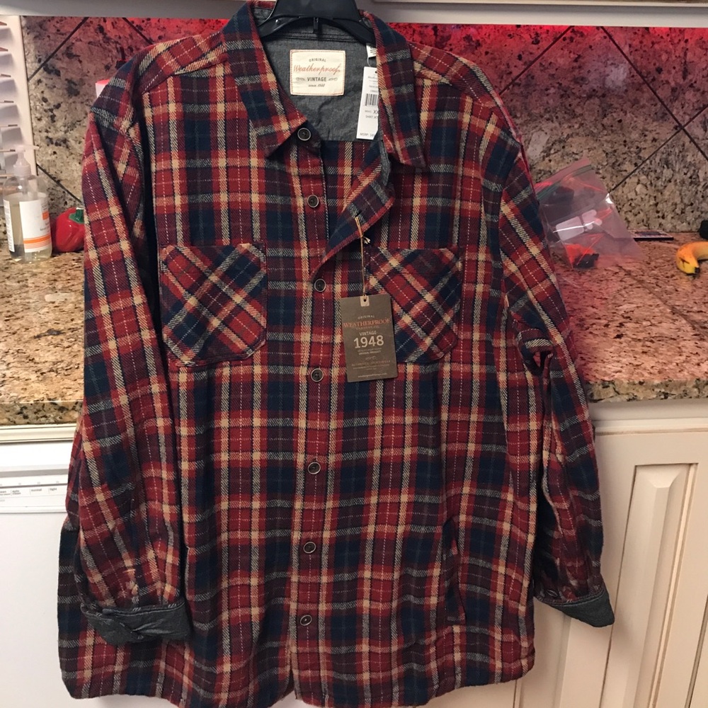 Men's Plaid flannel shirt jacket