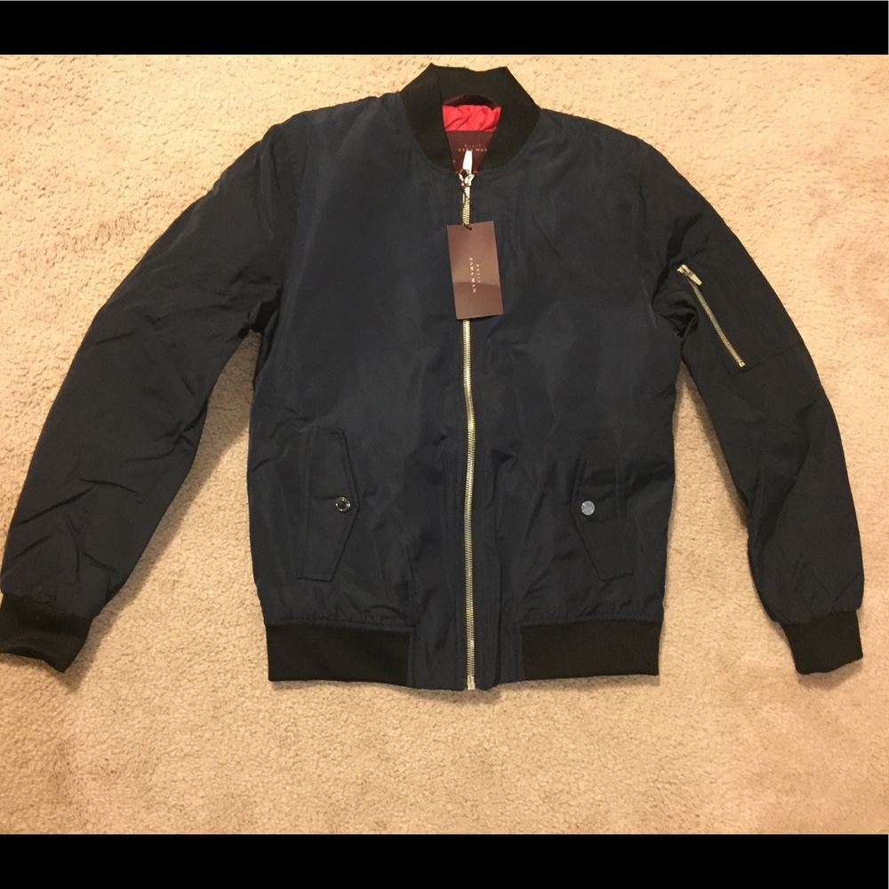 Navy blue Zara jacket size Small for man