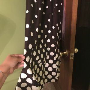 Brown white dotted dress