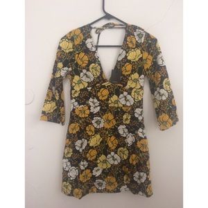 Zara mini dress 70s print