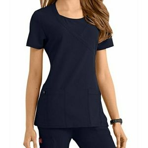 Dickies Xtreme Stretch Mock Wrap Scrub Top XS