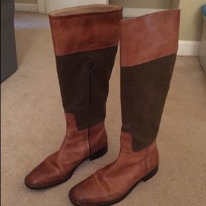 REPOSHING J Crew two toned riding boots
