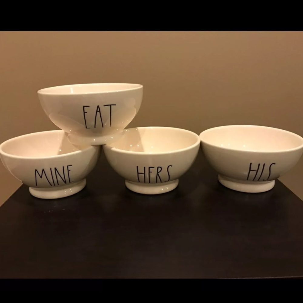 Rae Dunn His, Hers, Mine, Eat Bowl Set